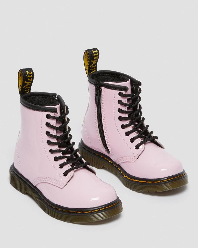 Kids' Dr Martens Toddler 1460 Patent Leather Lace Up Boots Pink | AU 701FDN